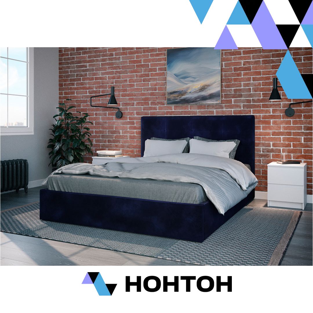 Кровать Диана велюр индиго