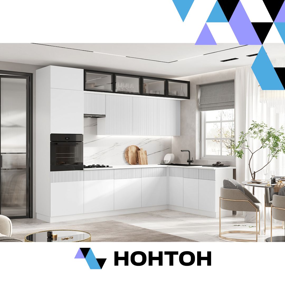 Кухня угловая Оливия 3.0 х 1.8 м белый снег софт