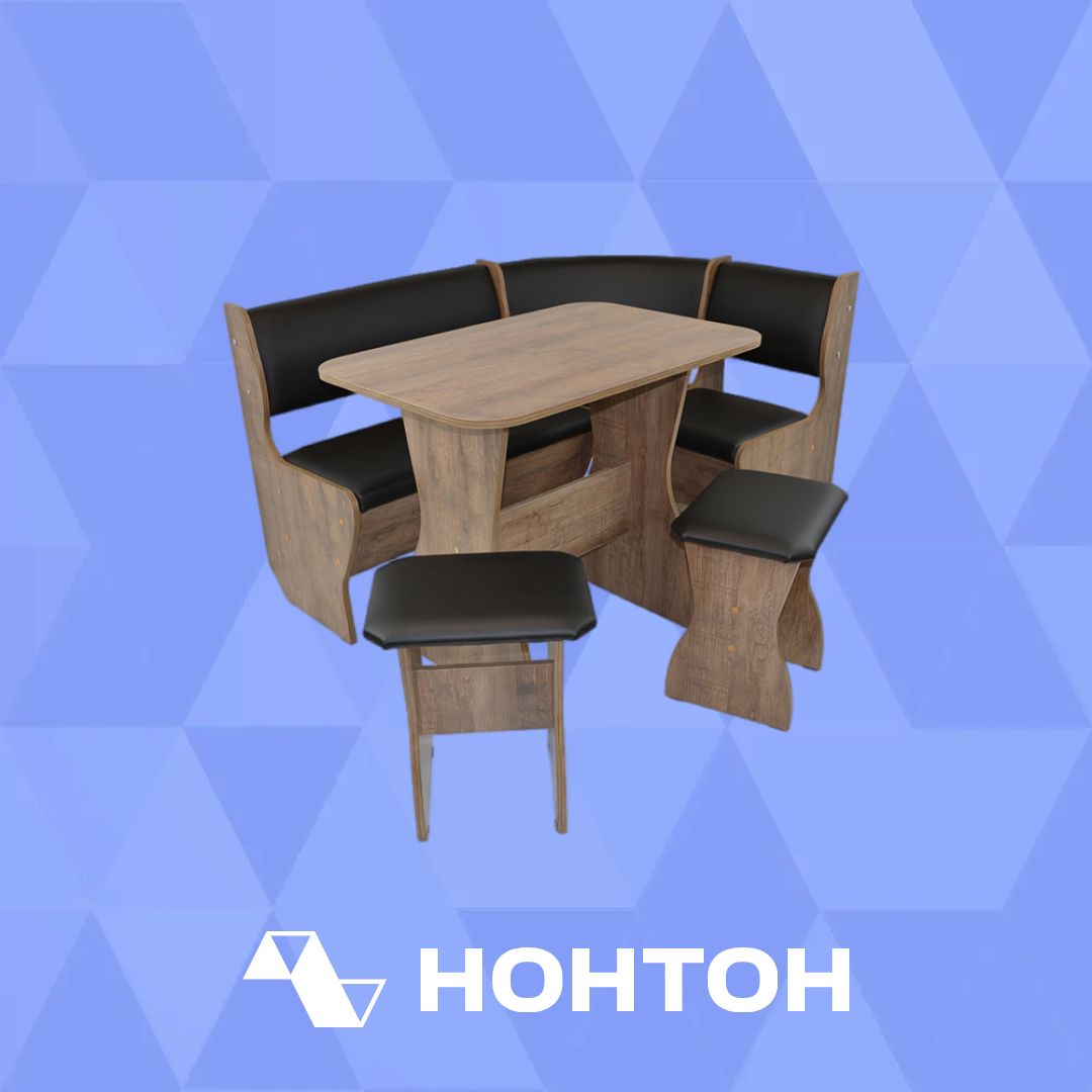 Кухонный уголок Аленка 5 дуб самдал / кожзам черный