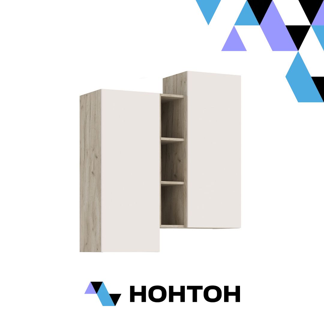 Шкаф подвесной комбинированный Норд дуб крафт серый / кашемир