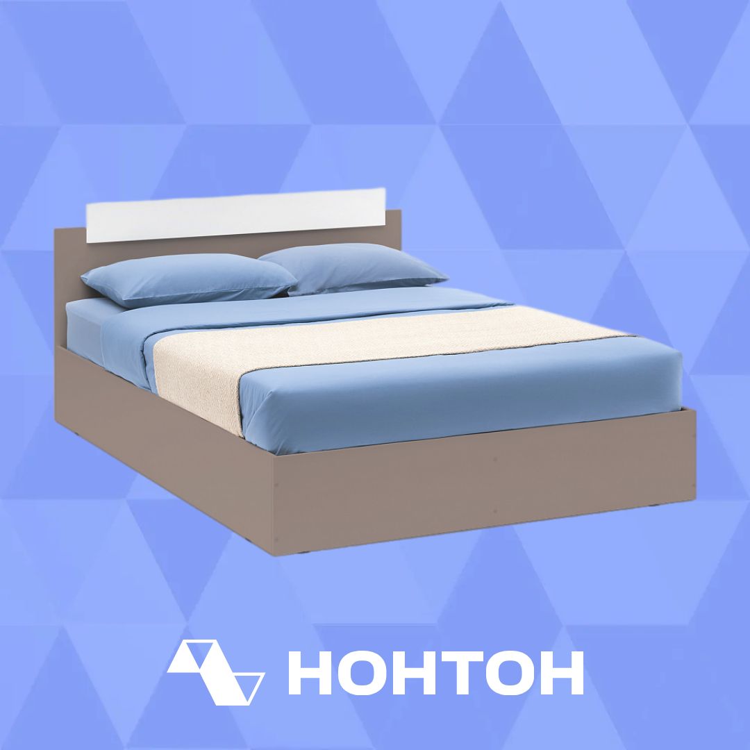 Кровать двуспальная Эко мокко / белый