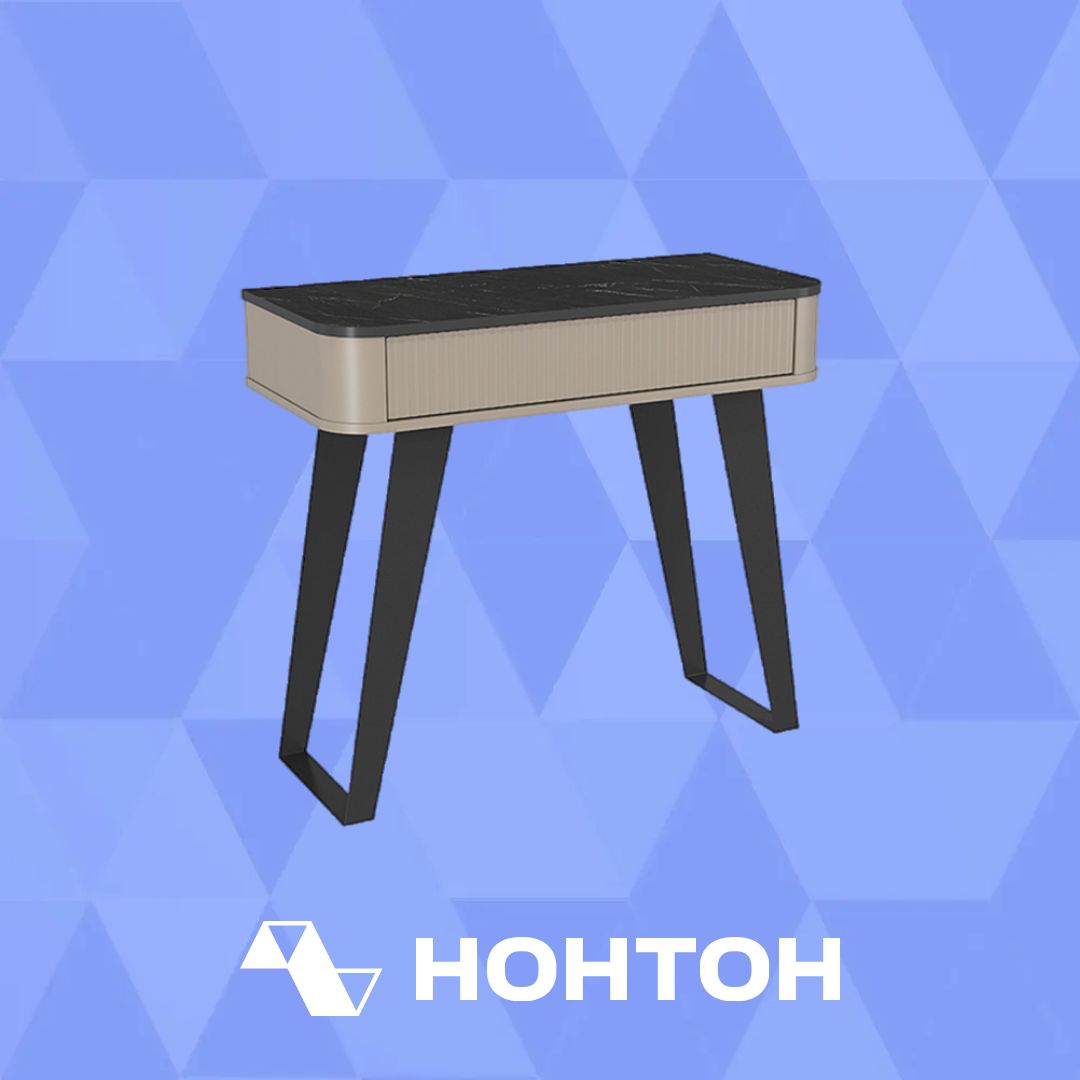 Туалетный столик Фиделия серый камень / мрамор черный