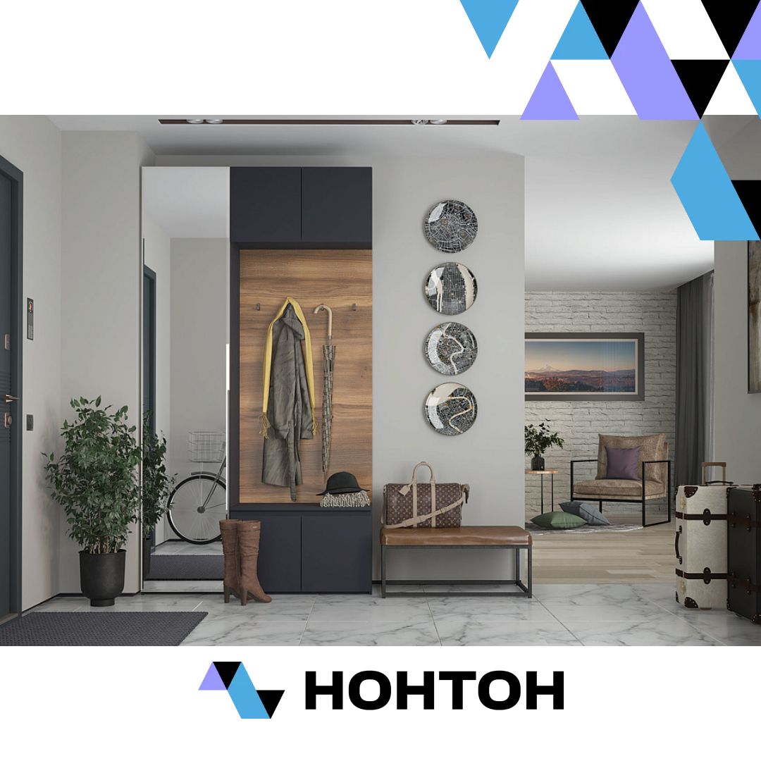 Прихожая Лаура №3 серый уголь / дуб барокко