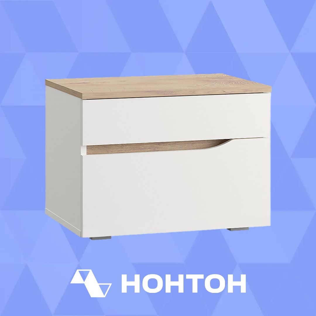 Тумба прикроватная Муссон 16.03 белый шагрень / дуб эндгрейн