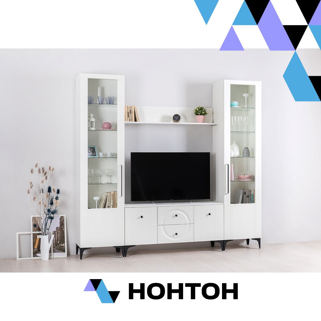 Гостиная Валенсия белый шагрень