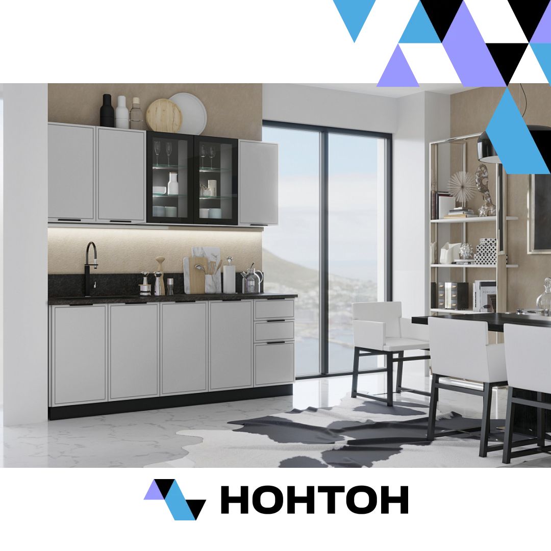 Кухня Николь 2.0 м компоновка №1 холст белый