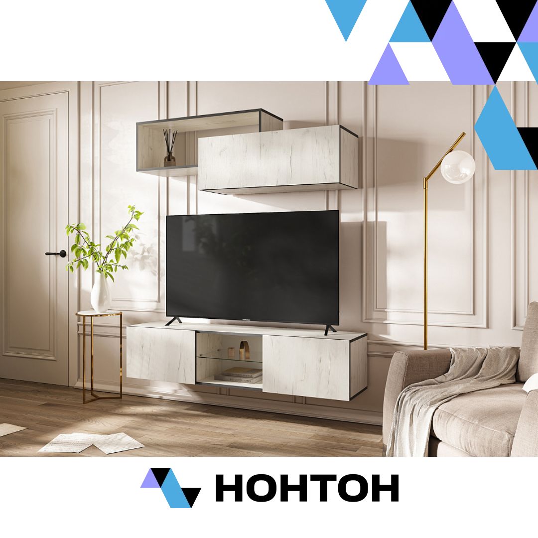 Гостиная Норд №1 дуб крафт белый