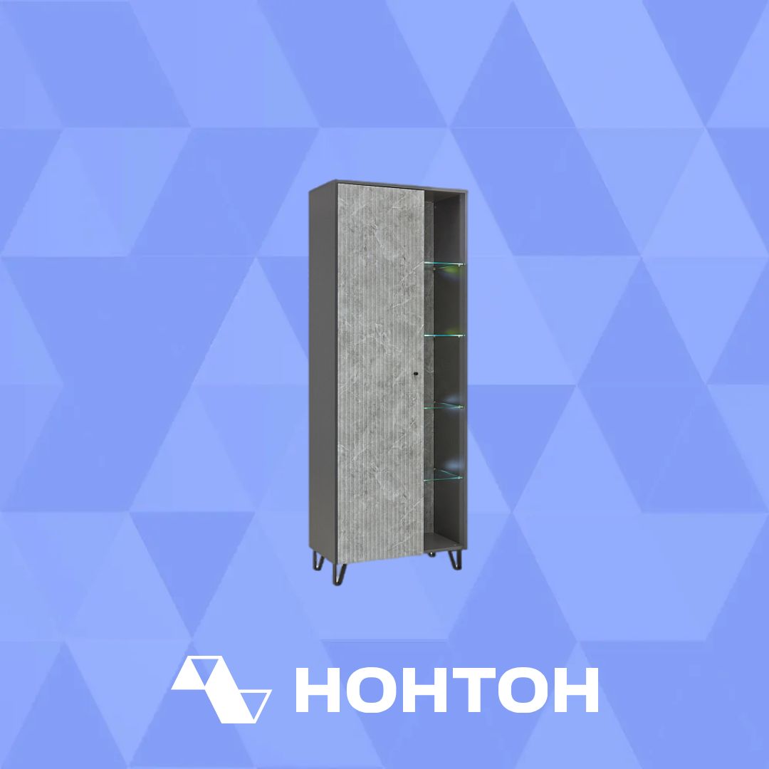 Шкаф Оливия графит / мрамор глянец