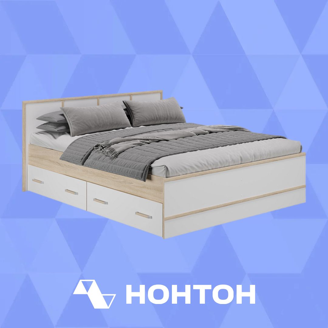 Кровать Сакура дуб сонома / белый