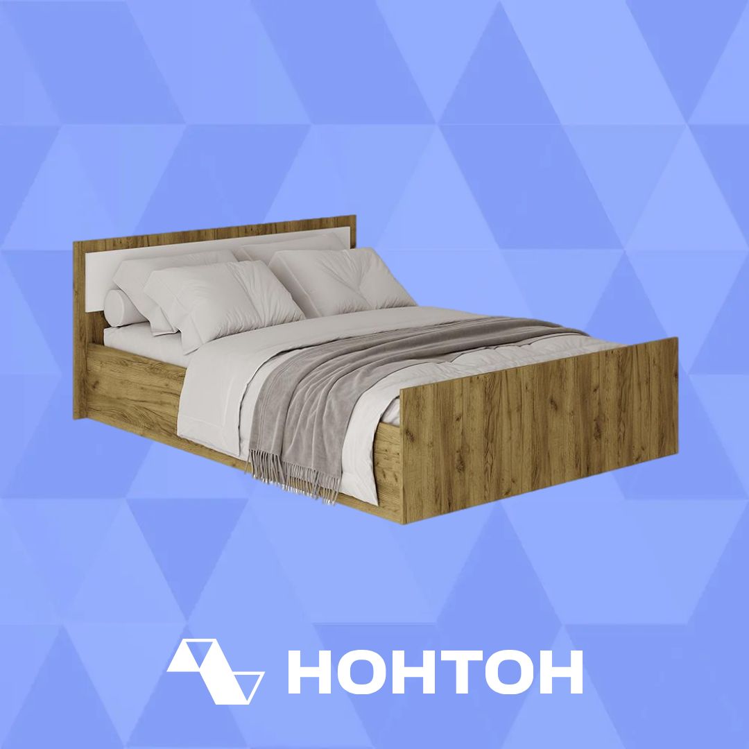 Кровать Евро Light крафт / белый