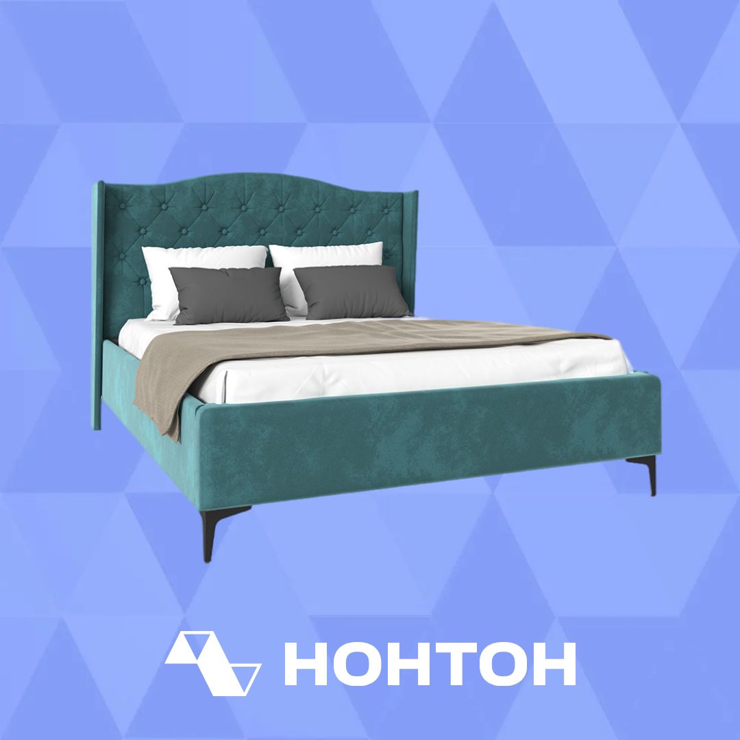 Кровать Флоренция велюр бирюзовый