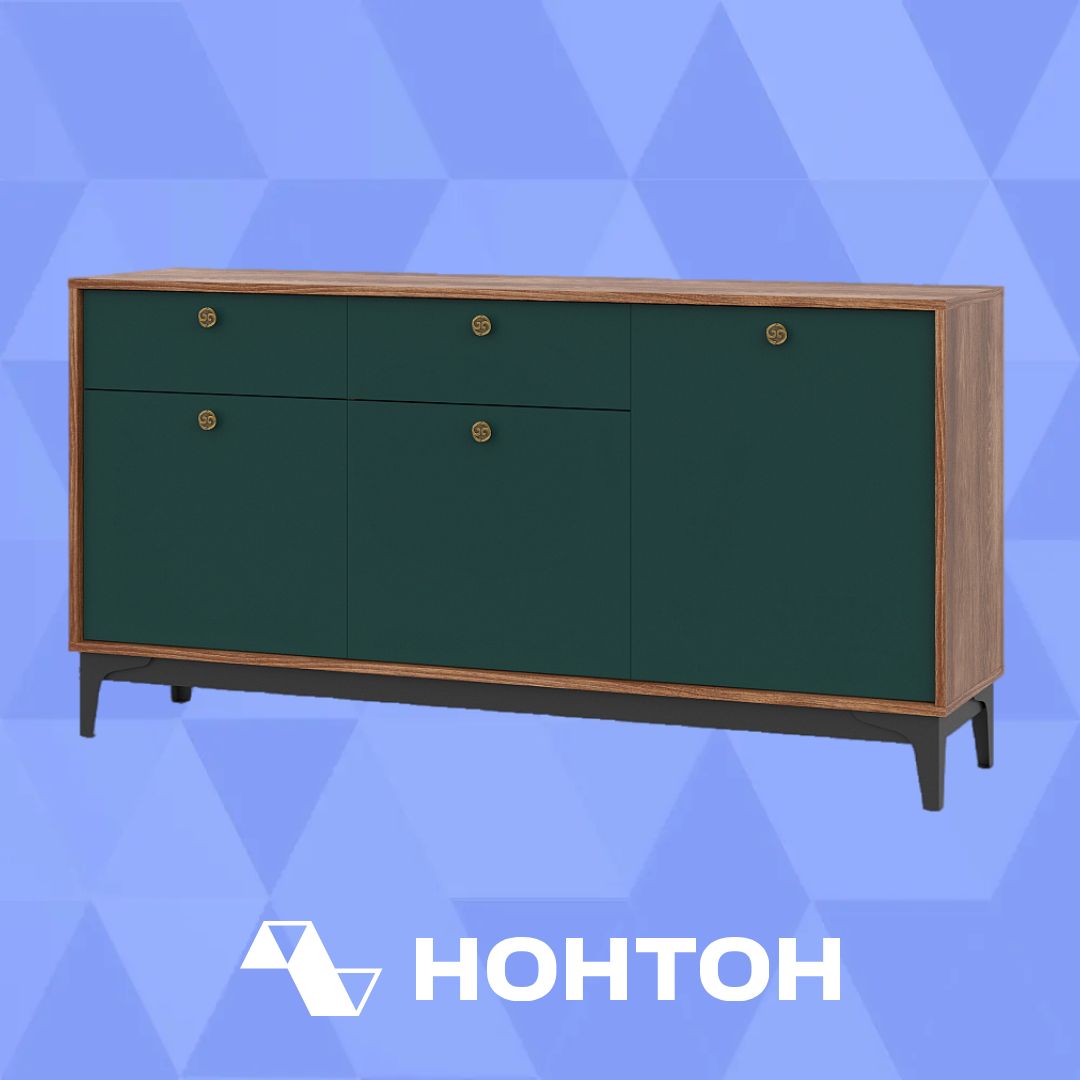 Комод Brass КМ-1 каштан арвадона / изумруд