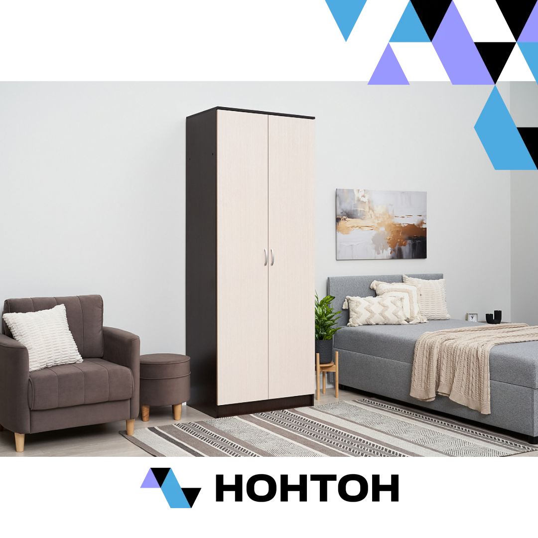 Шкаф 2-х створчатый без зеркала Ронда ШК-20 венге / дуб белфорд