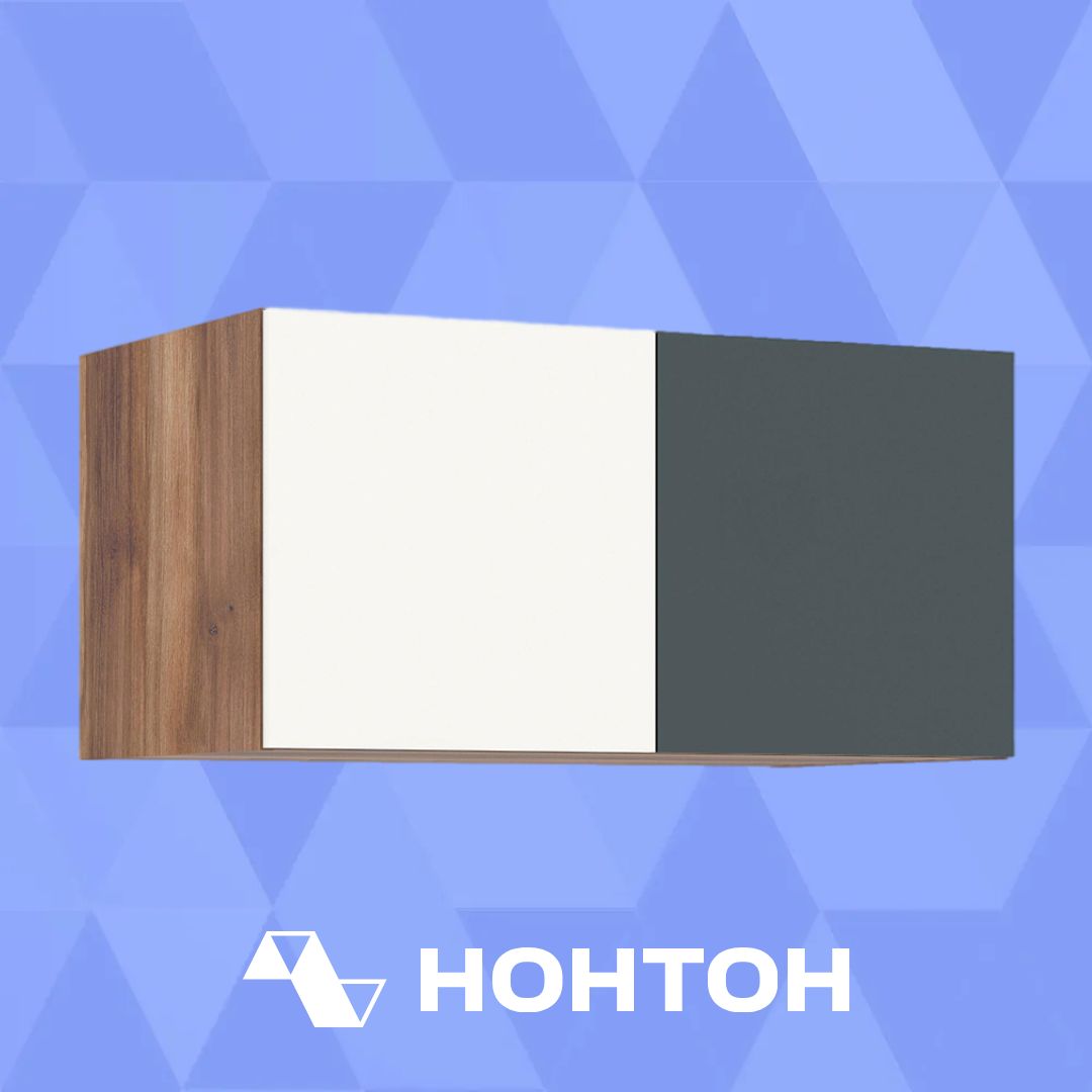 Антресоль двухдверная Тризиль дуб барокко / зеленый камень / белый