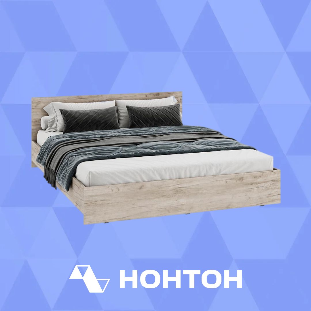 Кровать Ронда дуб крафт серый