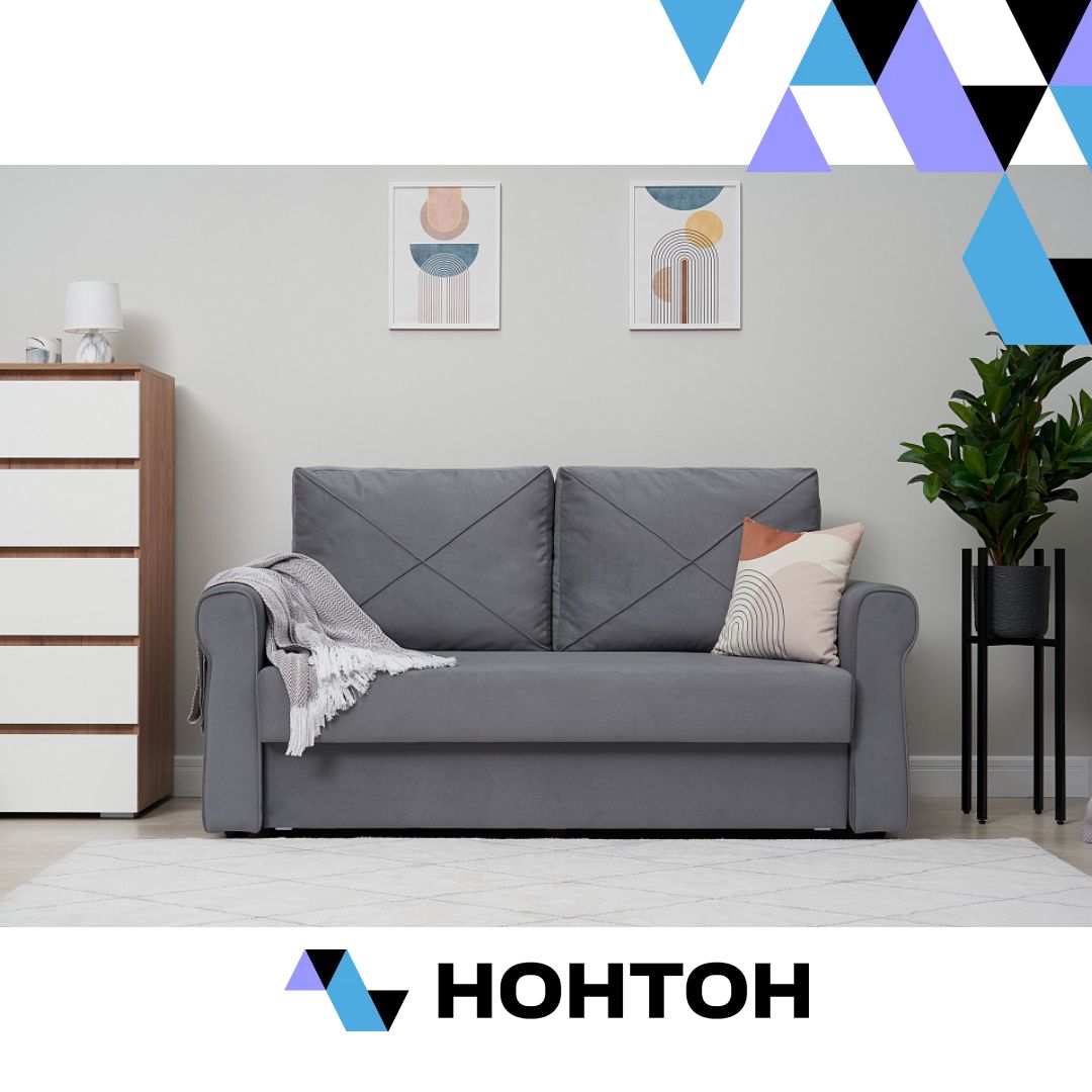 Диван еврокнижка Лира серый