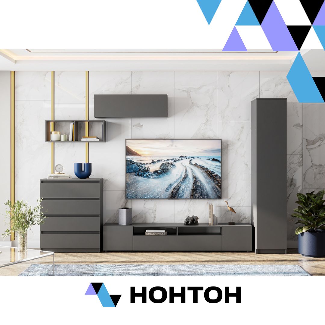 Гостиная Эккервуд графит серый