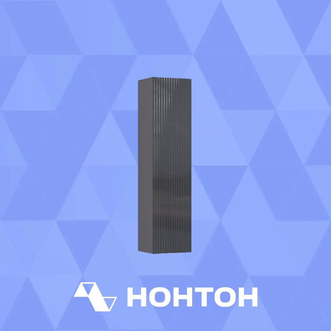 Шкаф навесной большой Оливия графит / графит глянец