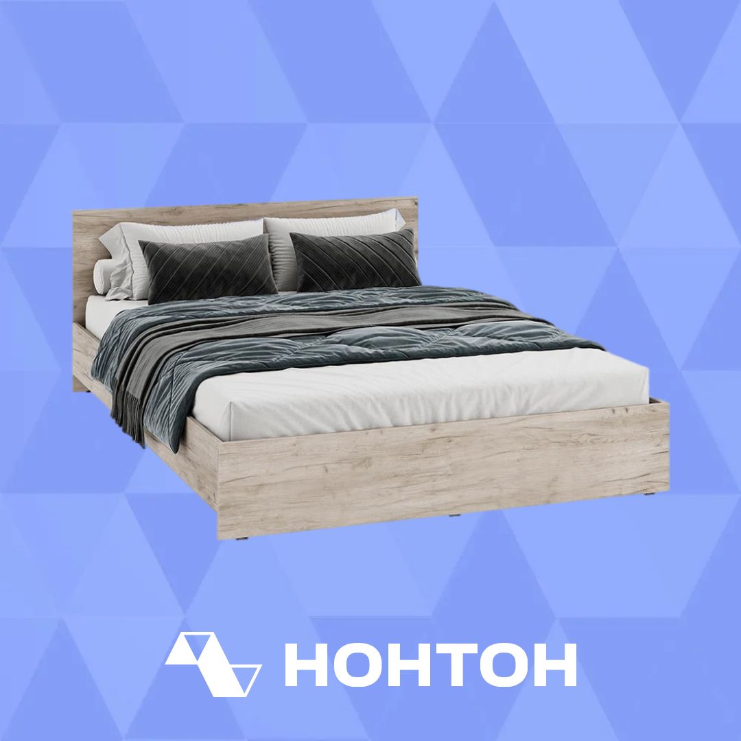 Кровать Ронда дуб крафт серый