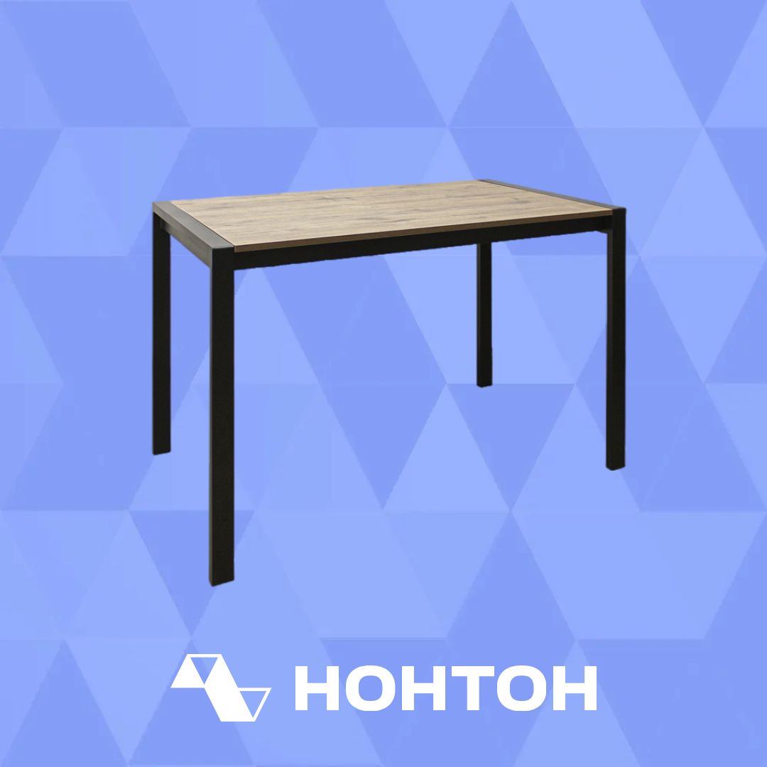 Стол раздвижной Кастел черный / дуб велингтон