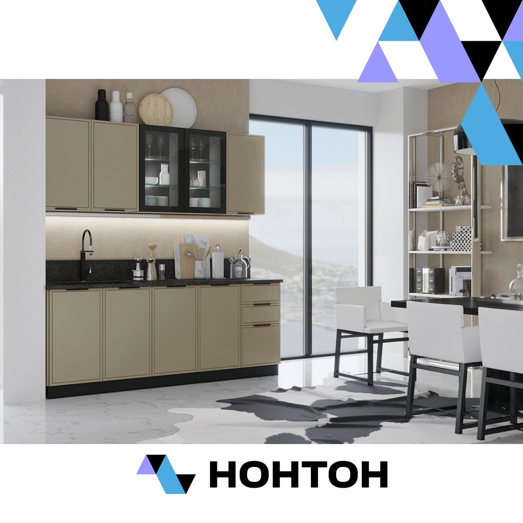 Кухня Николь 2.0 м компоновка №1 холст латте