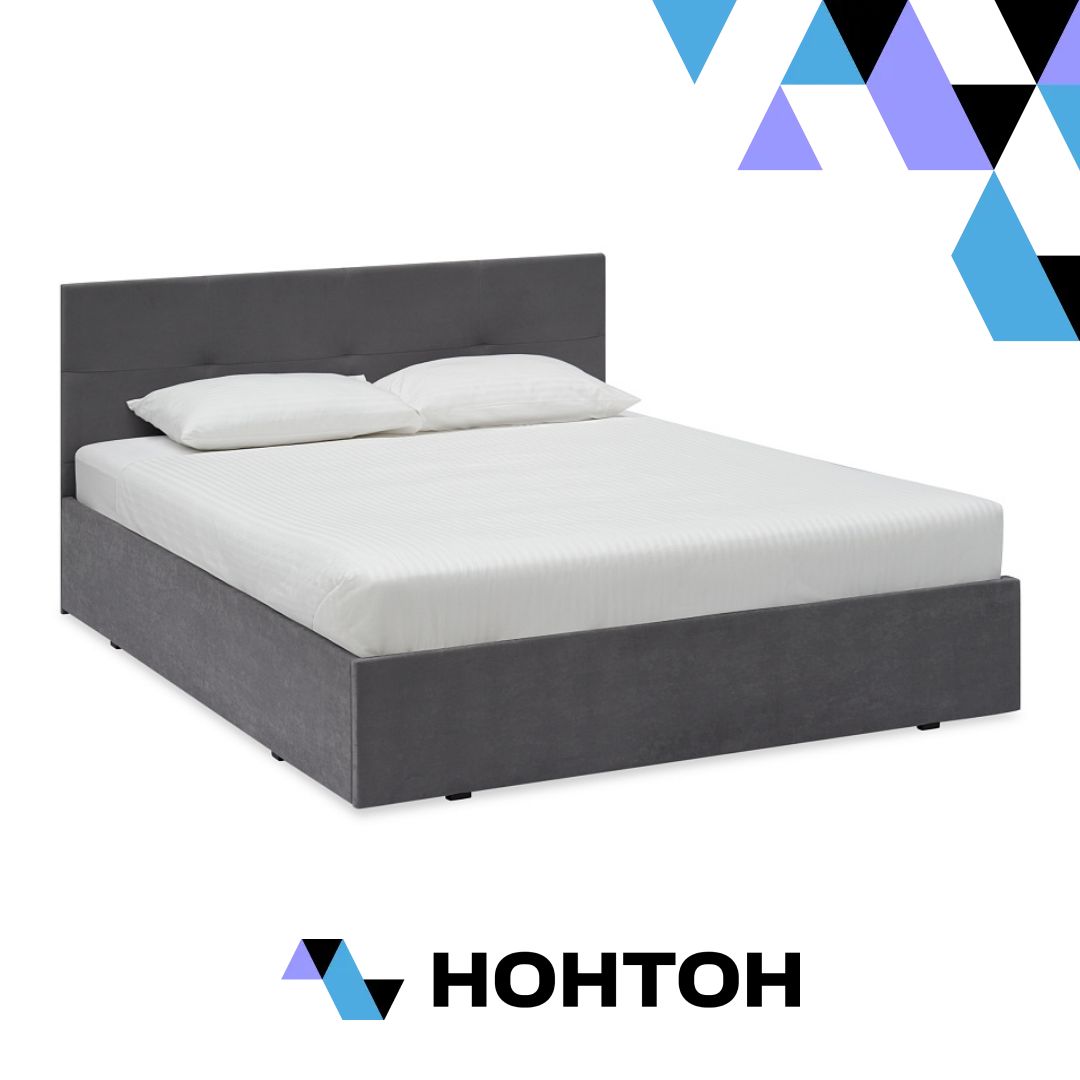 Кровать двуспальная Веллум темно-серая