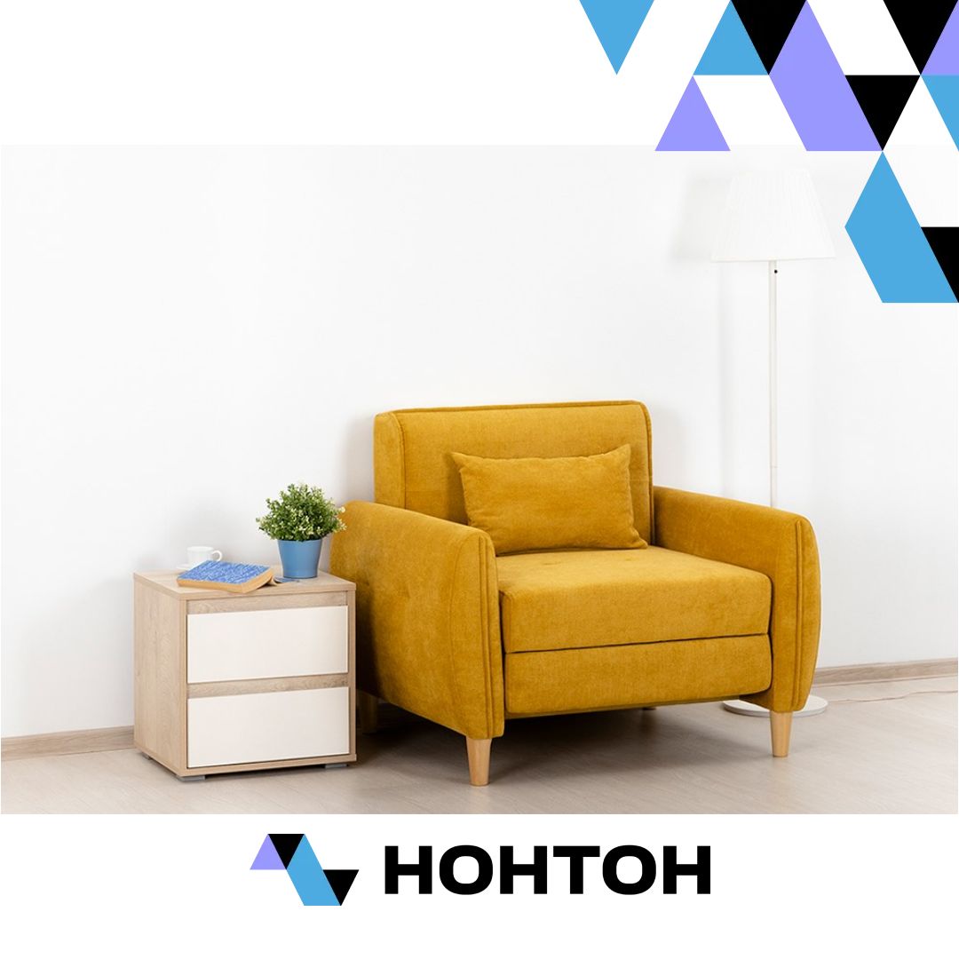 Кресло еврокнижка Анита желтое