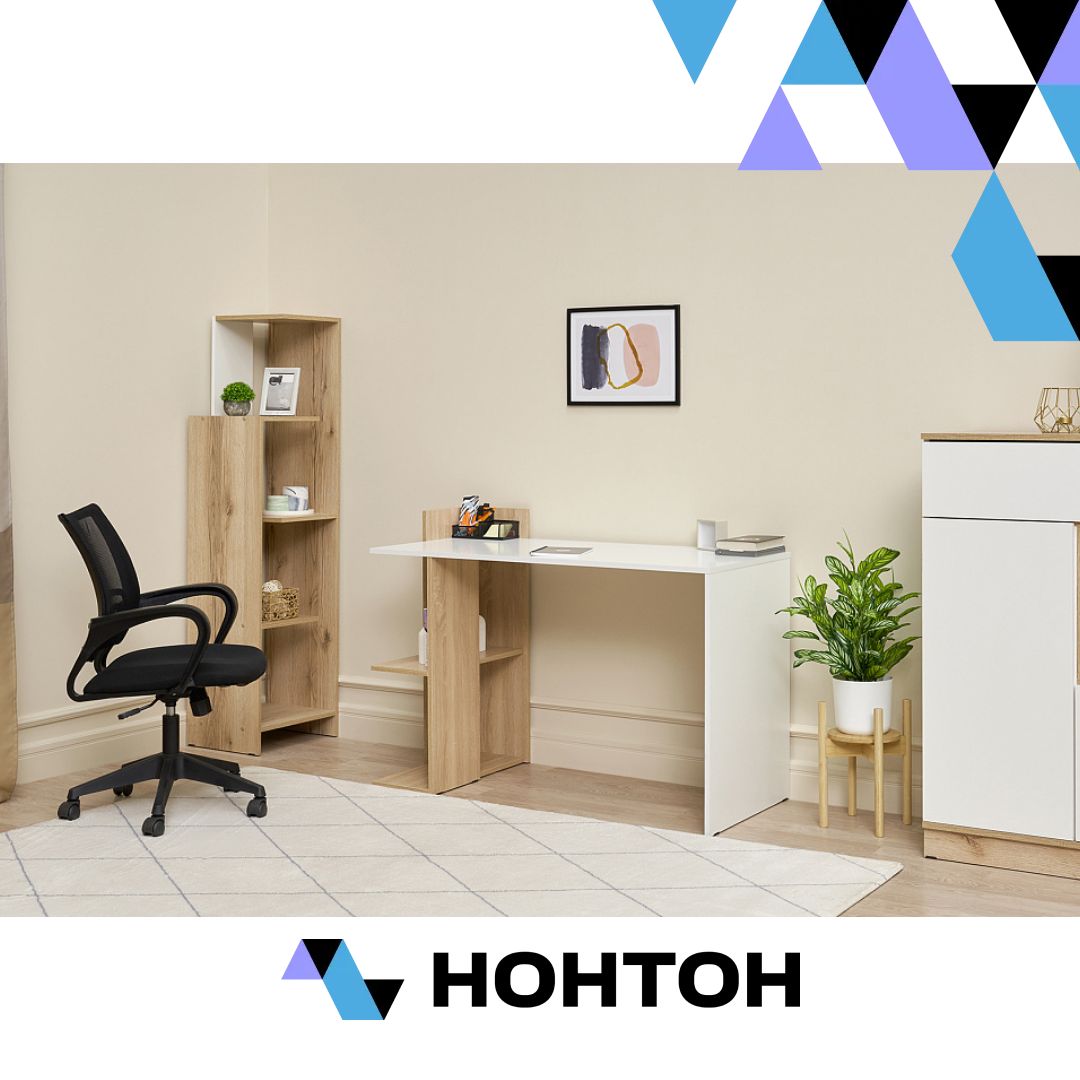 Стол компьютерный №10 дуб сонома / белый