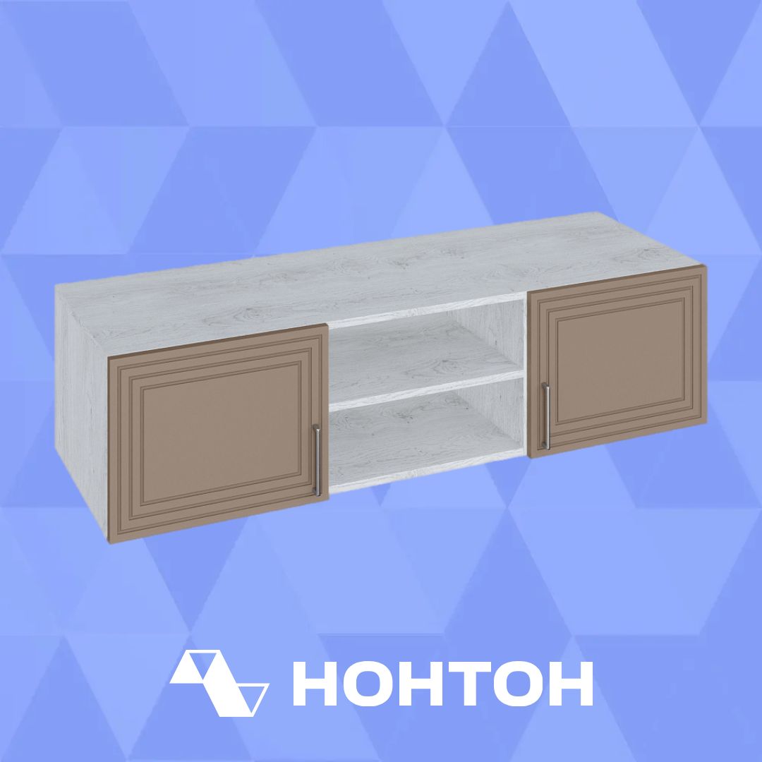 Антресоль низкая TRISHA BASE дуб харбор / латте фактур