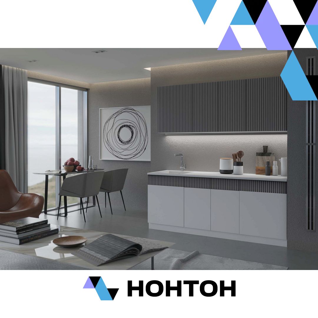 Кухня Оливия 2.0 м белый снег софт / графит софт