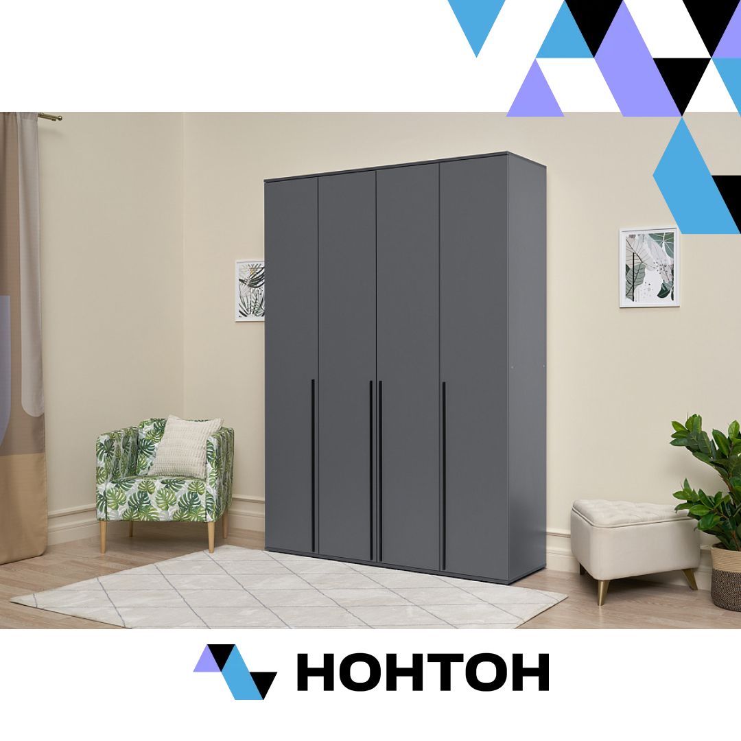 Шкаф 4-х створчатый Норд графит