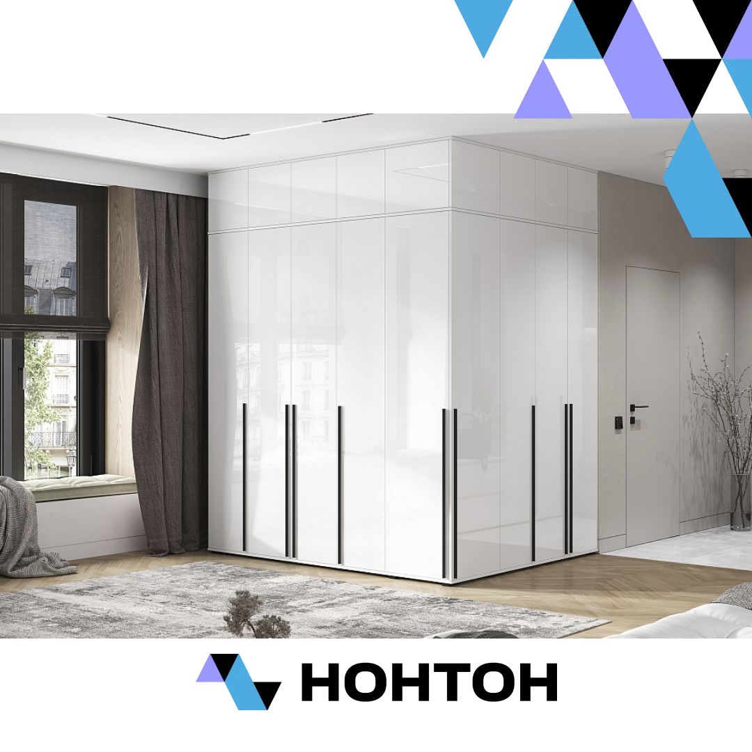 Комплект шкафов с антресолью Норд №2 белый / белый глянец