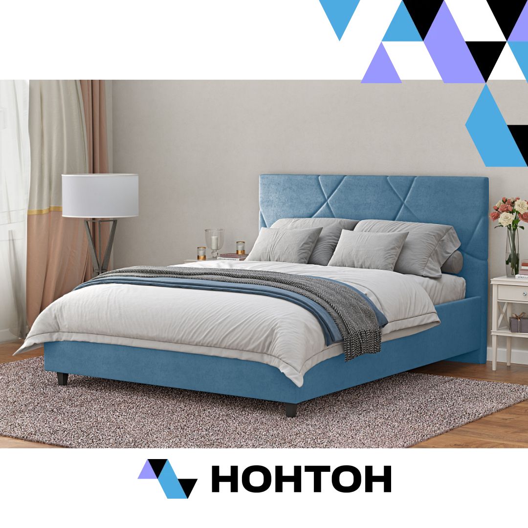 Кровать Лилу голубая