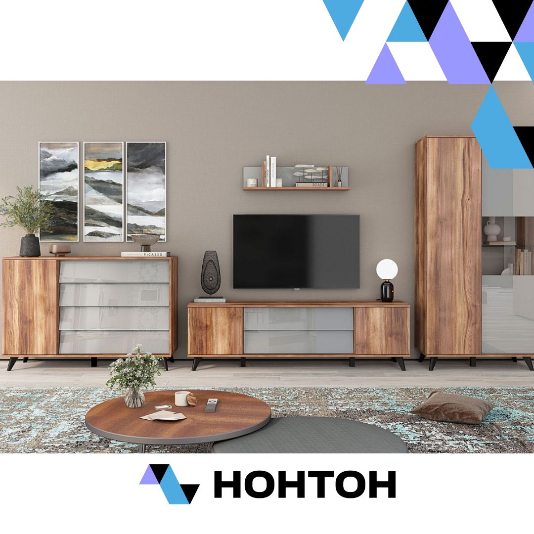 Гостиная Онтарио №2 дуб барокко / серый глянец