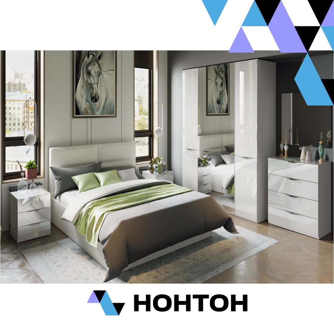 Спальный гарнитур Глосс №2 белый глянец