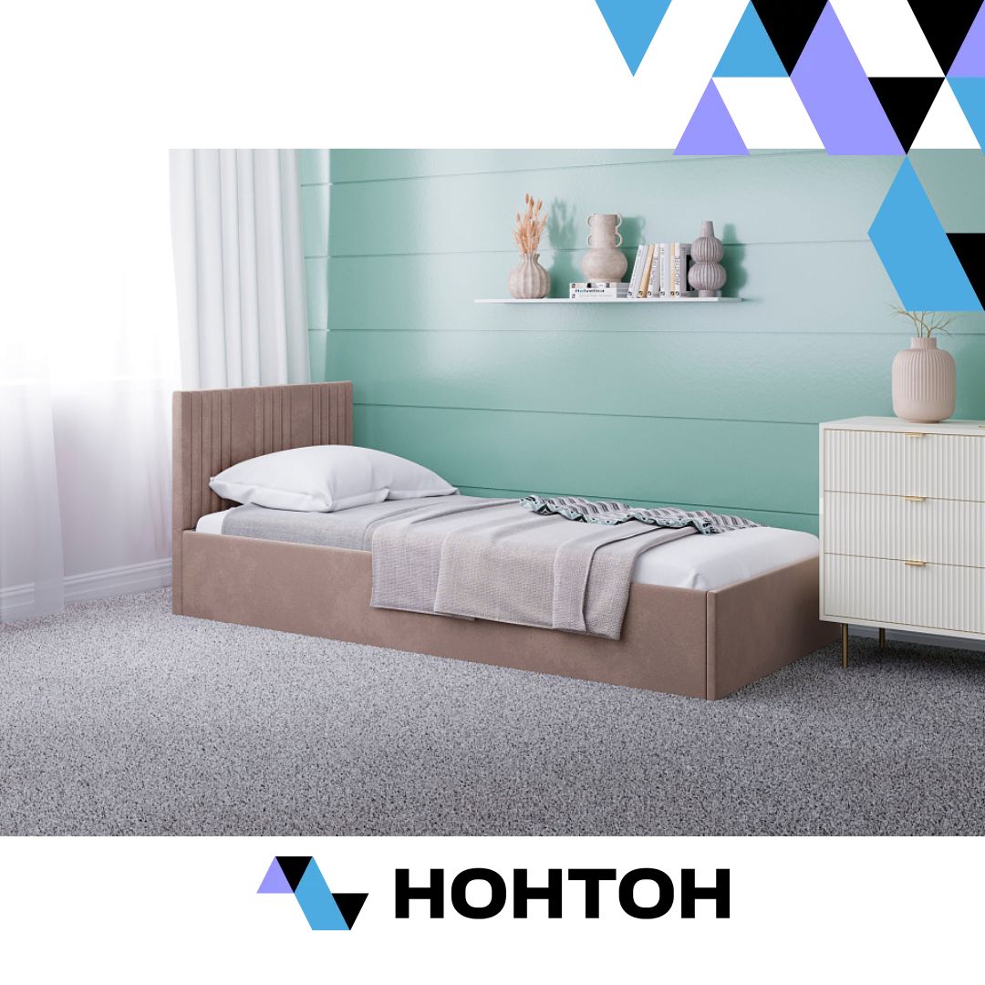 Кровать односпальная Амелия коричневая