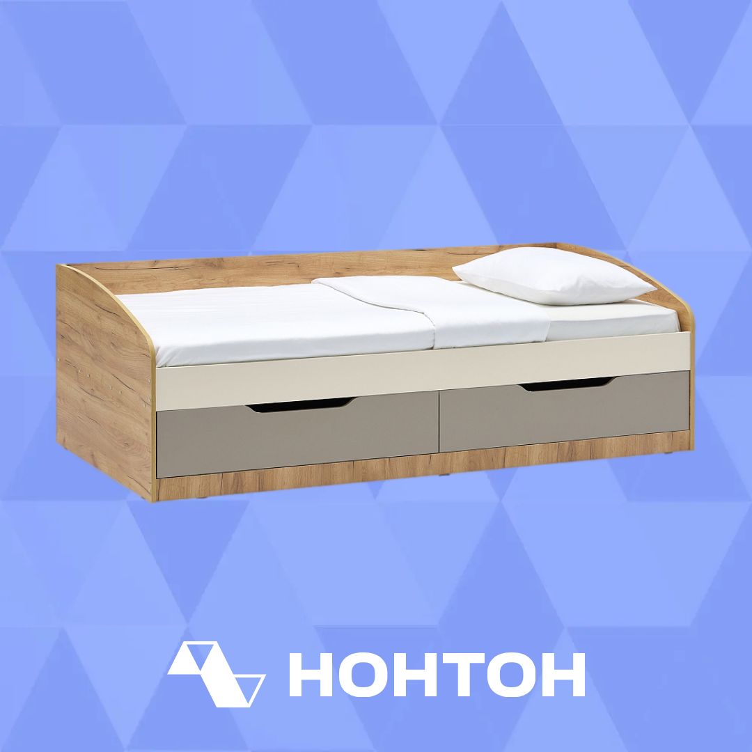 Кровать-тахта Rich дуб крафт золотой / миндаль / глиняный серый