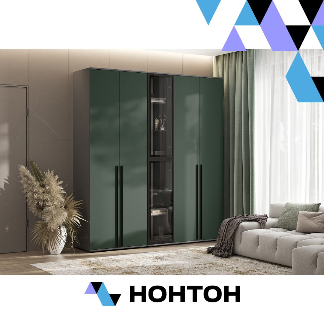 Комплект шкафов Норд №5 графит / изумрудный