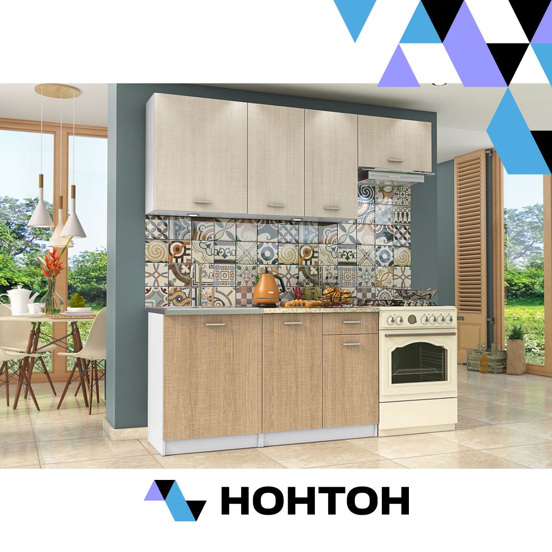 Кухня Бланка белый / крослайн карамель / крослайн латте