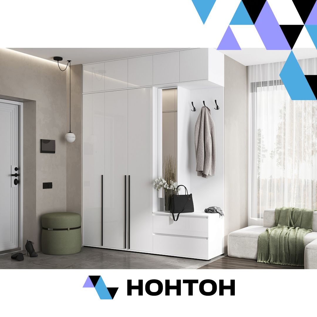 Прихожая Норд №1 белый / белый глянец холодный