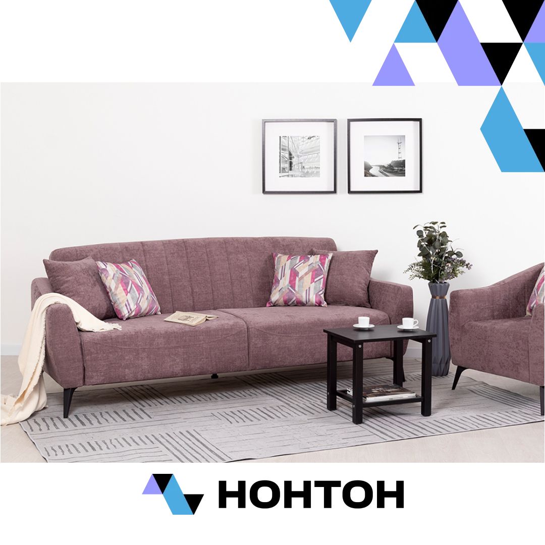 Диван книжка Наоми светло-розовый / розовый