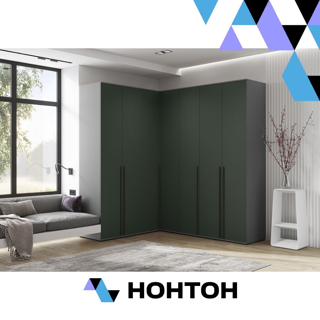 Комплект шкафов Норд №1 графит / изумрудный