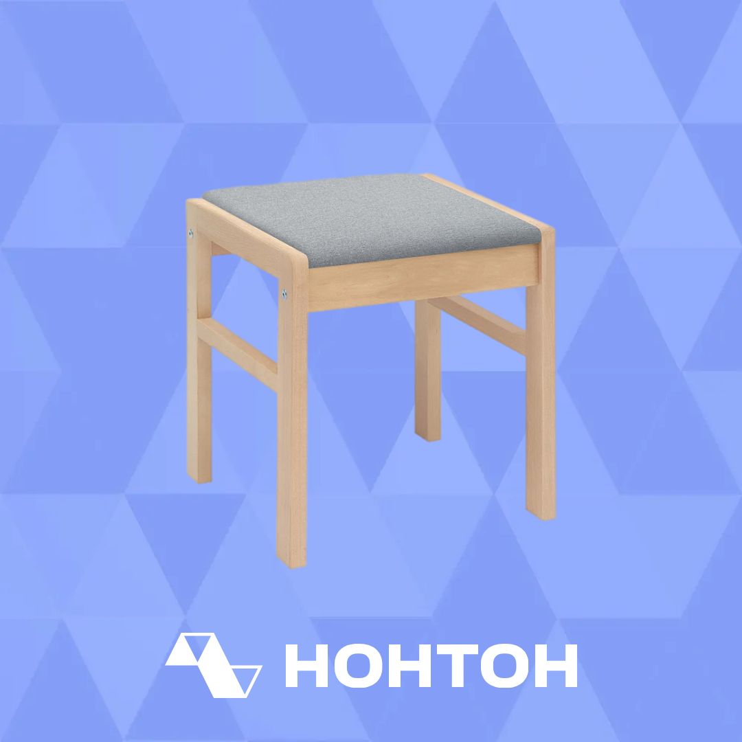 Табурет Модерн с мягкой крышкой дуб натуральный / серый