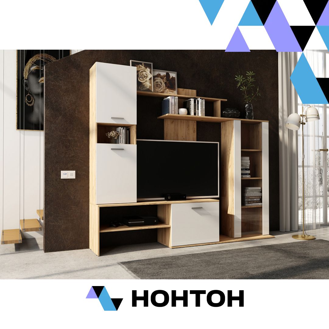 Гостиная Данко дуб вотан / белый гладкий