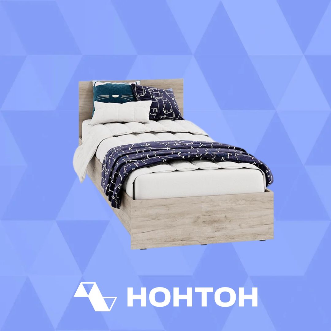 Кровать Ронда дуб крафт серый