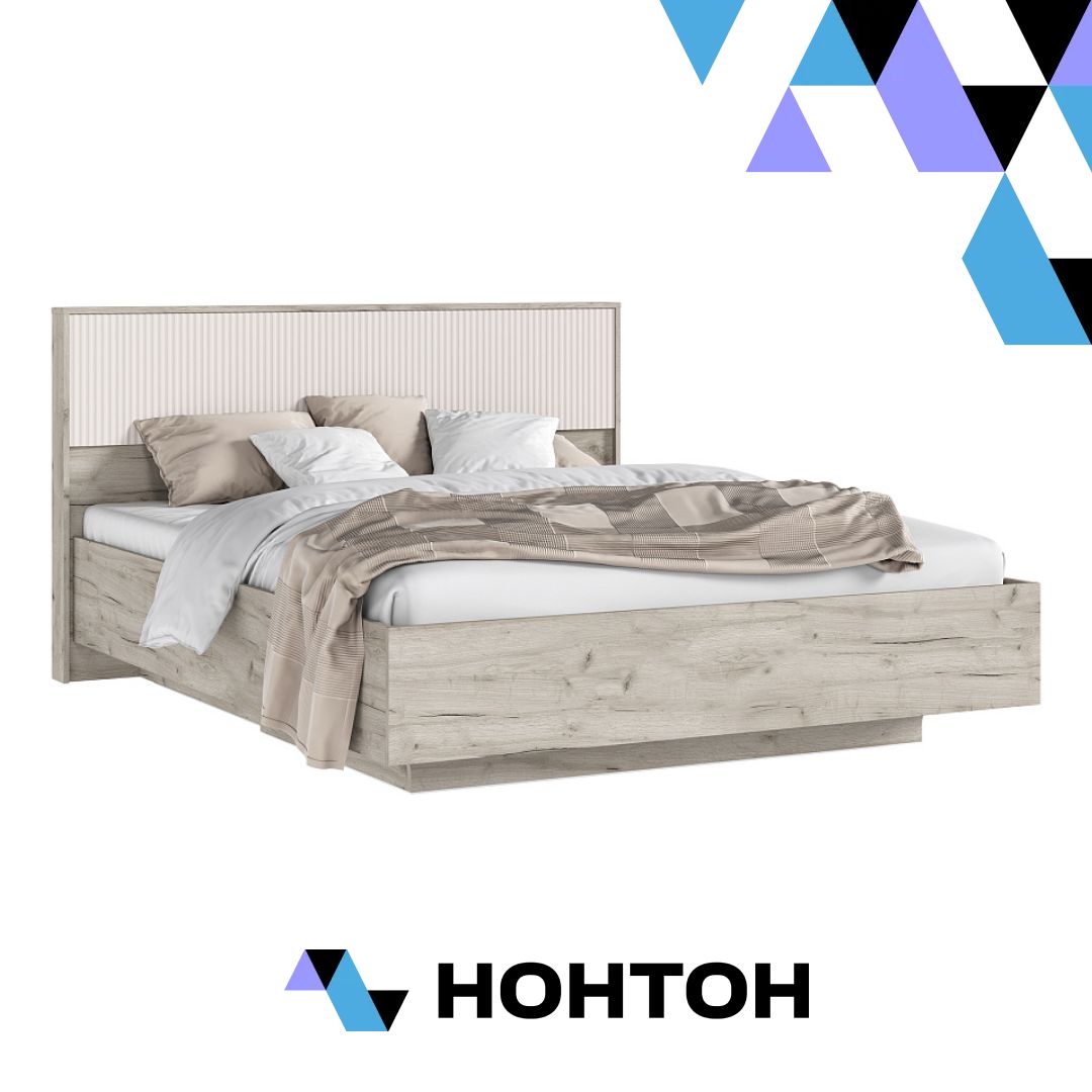 Кровать парящая с подсветкой Марвэл 1.6 м дуб крафт серый / кашемир