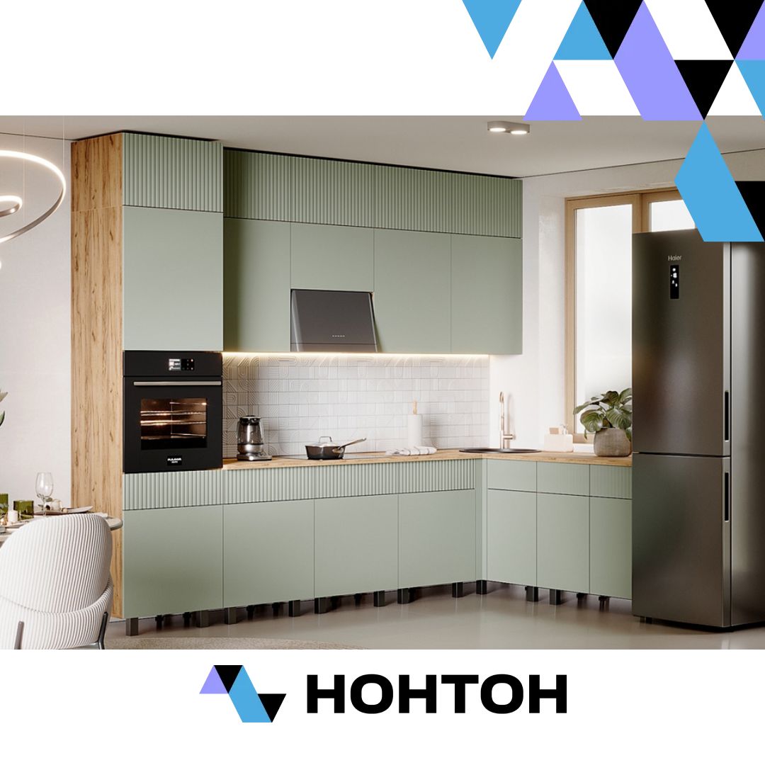 Кухня угловая Оливия New 3.0х1.8 м Компоновка №2 олива софт / дуб крафт