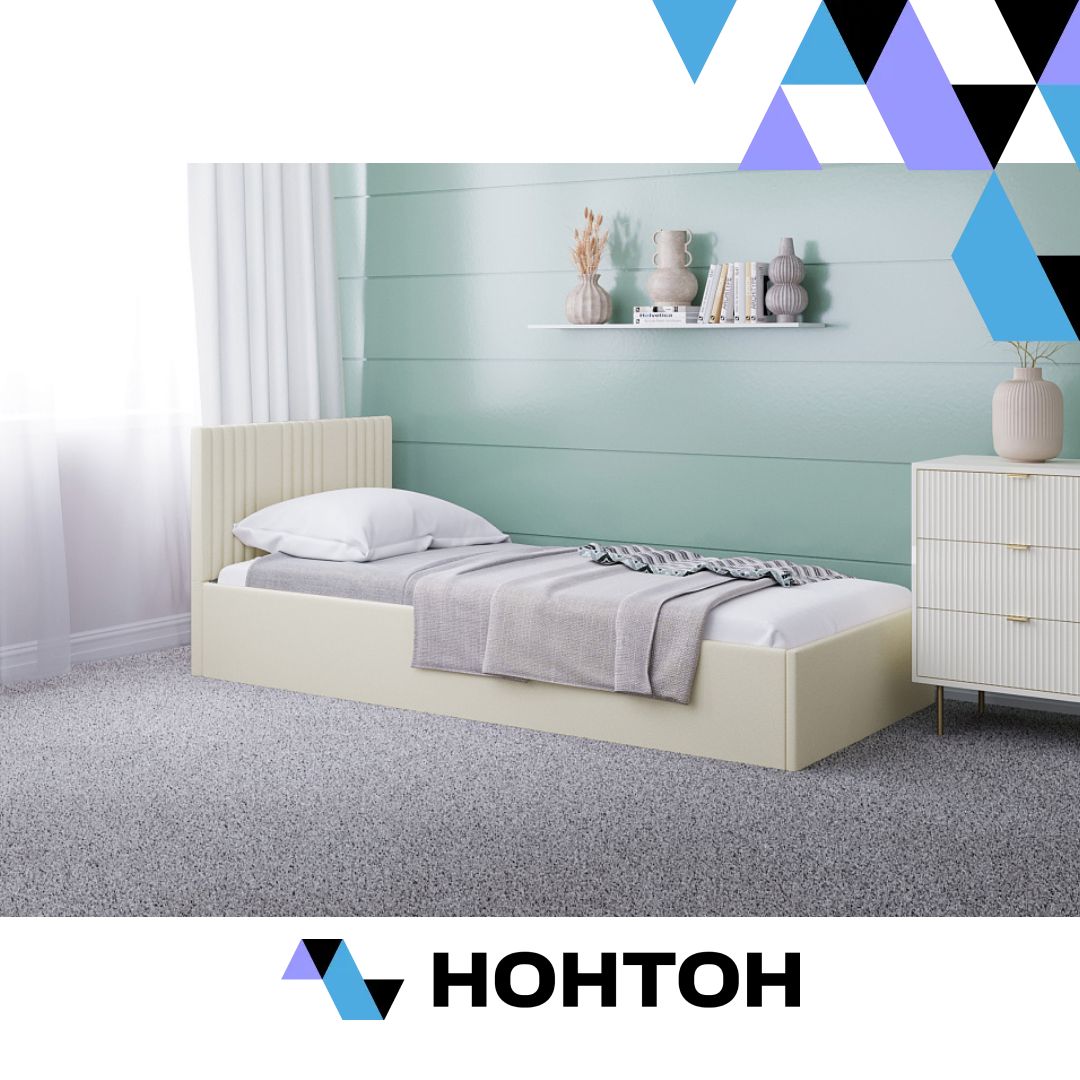 Кровать односпальная Амелия светло-бежевая