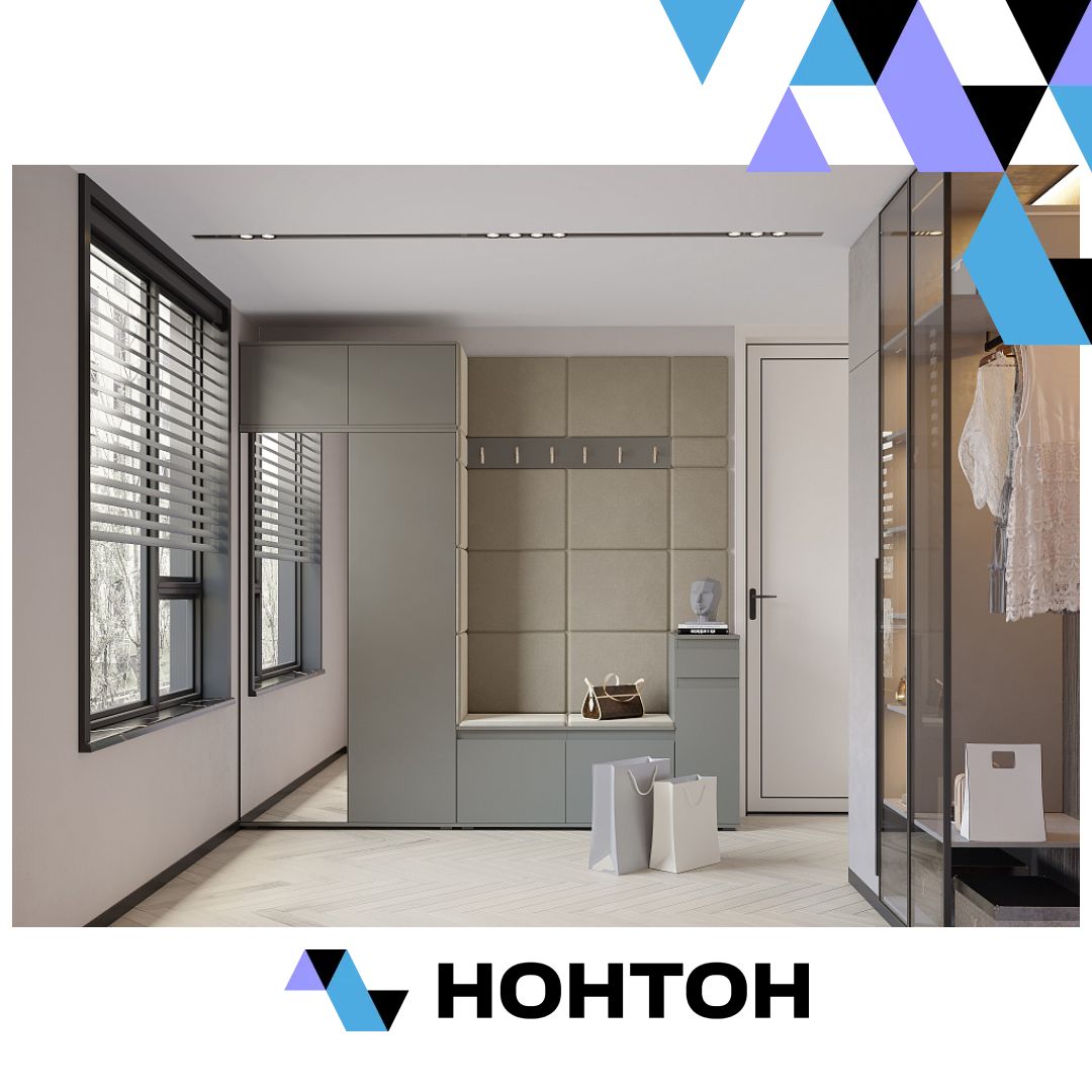 Прихожая STARK 1 серый графит / велюр бежевый