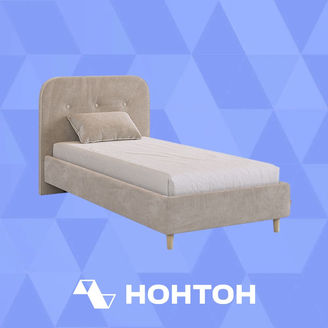 Кровать односпальная Лео велюр латте / капучино